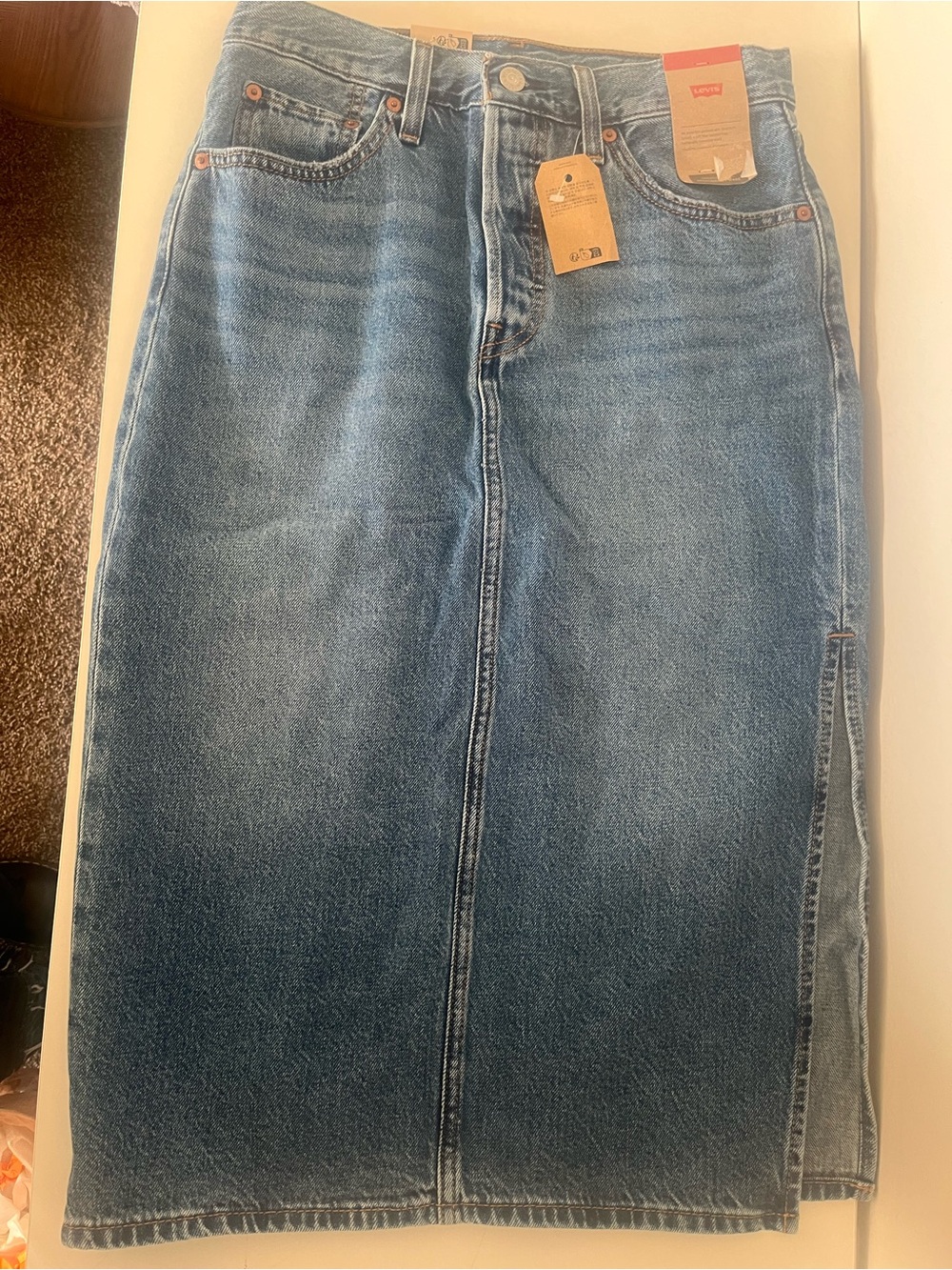 Levi's Women's Blue Straight Denim Skirt